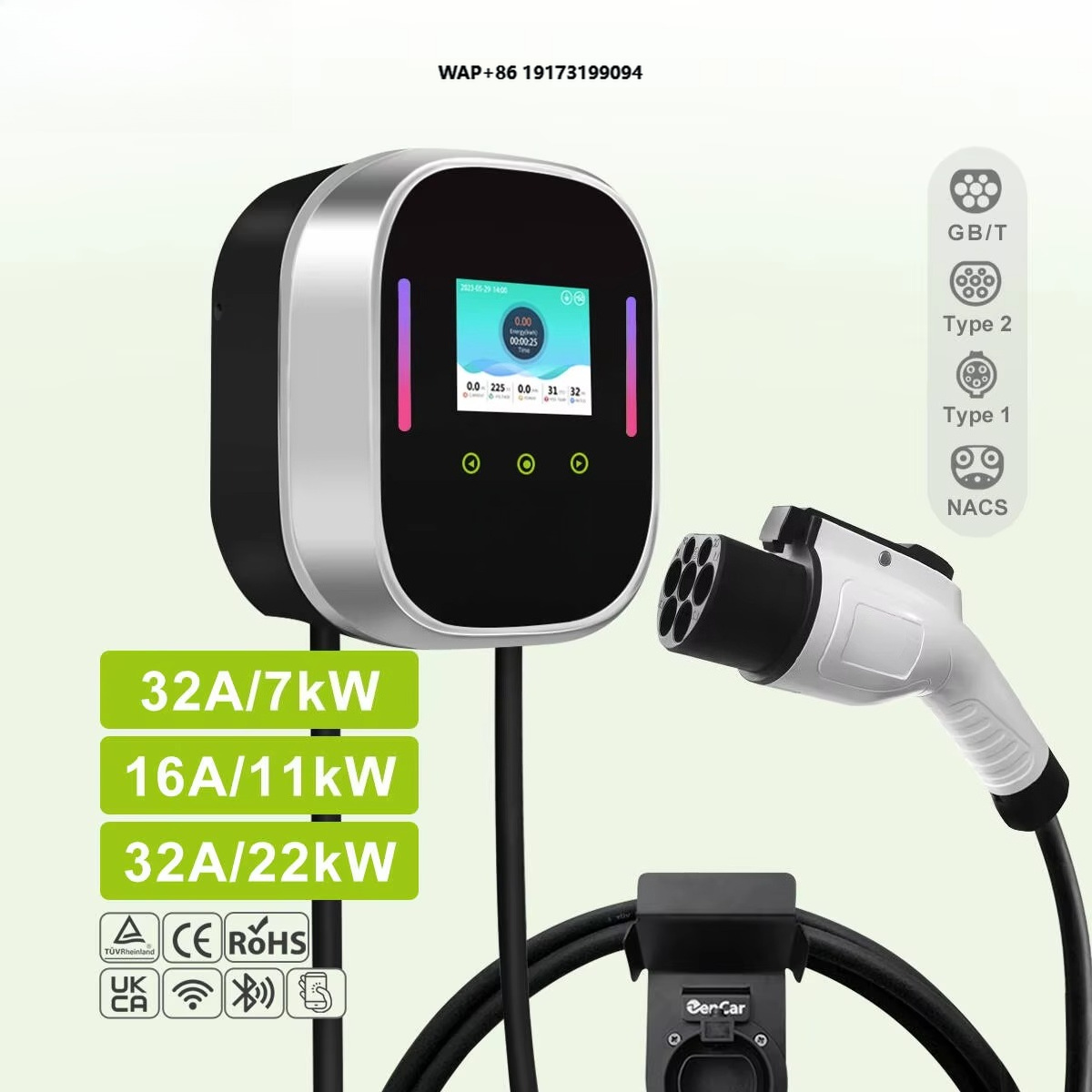 Type 2 Charger - Cargador Inteligente para Vehículos Eléctricos, Wallbox