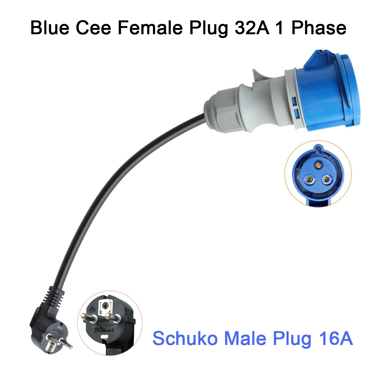 Enchufe Hembra CEE Azul NTO de - Ev Charger Adapter reseña y precio
