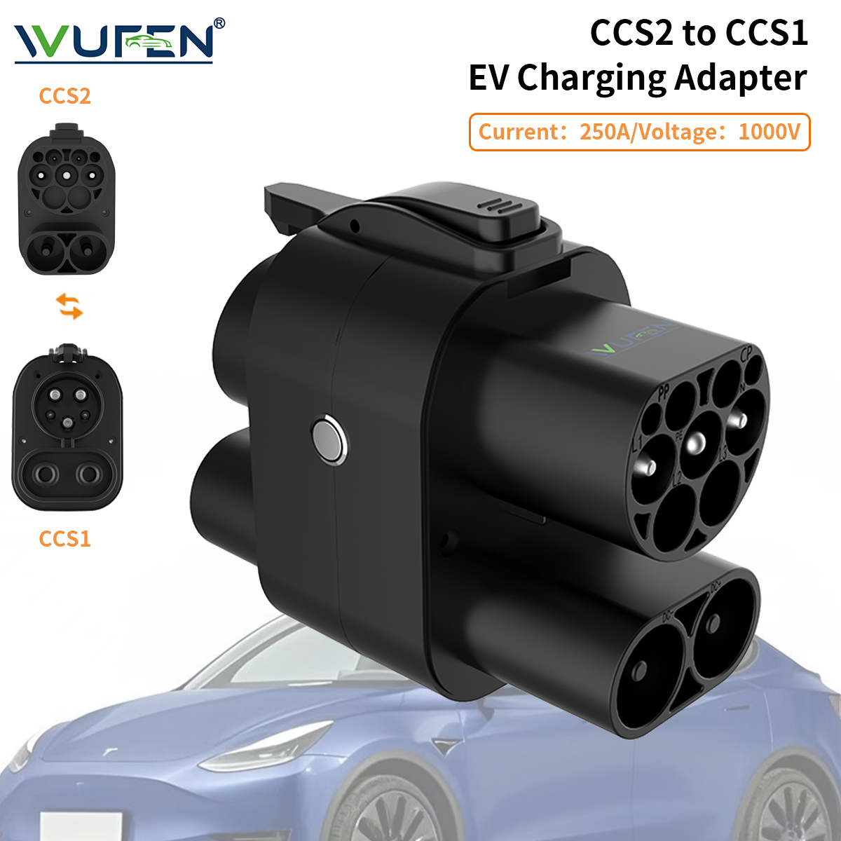 Adaptador WUFEN CCS2 a CCS1, a - Ccs2 To Ccs1 Fast Charge Adapter 250Kw reseña y precio